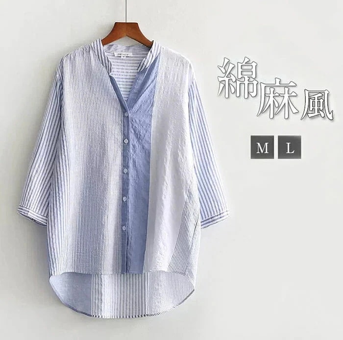 【20点セット】コットン ブラウス レディース 春夏 トップス 綿麻風 スキッパー シャツ 配色 とろみブラウス スーツ インナー 七分袖 綿 コットン リネン ナチュラル 大人 かわいい ストライプ 133,056円