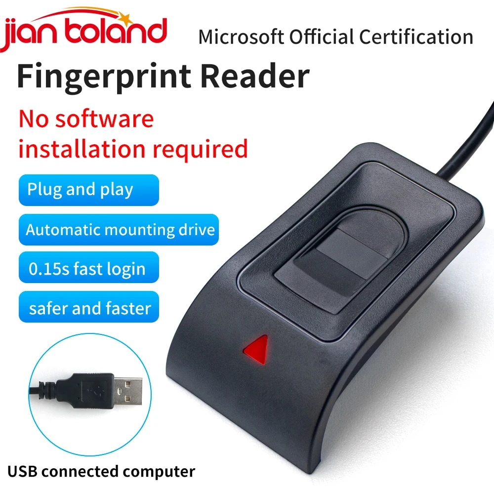 For Windows 10 11 Hello Biometric Fingerprint Login USB Reader Scanner Module Device Biometrics Secu