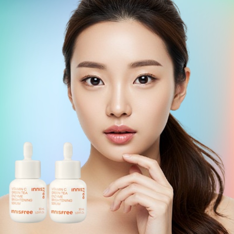 イニスフリー ビタミンC グリーンティー エンザイムセラム 30ml+30ml 肌の透明感・キメケアに集中保湿美容液