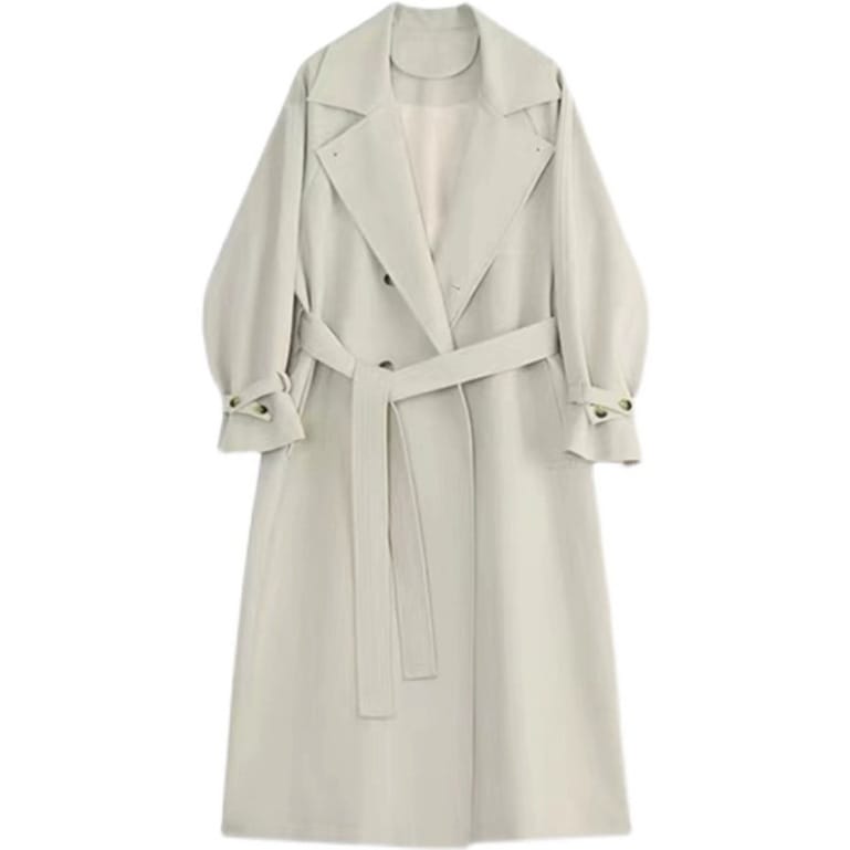 レディース コート トレンチ ロング丈 アウター 長袖 襟付き ウエストリボン ハイウエスト 前開き ボタン 大人可愛い きれいめ シンプル カジュアル 上品 おしゃれ かっこいい 20代 通勤