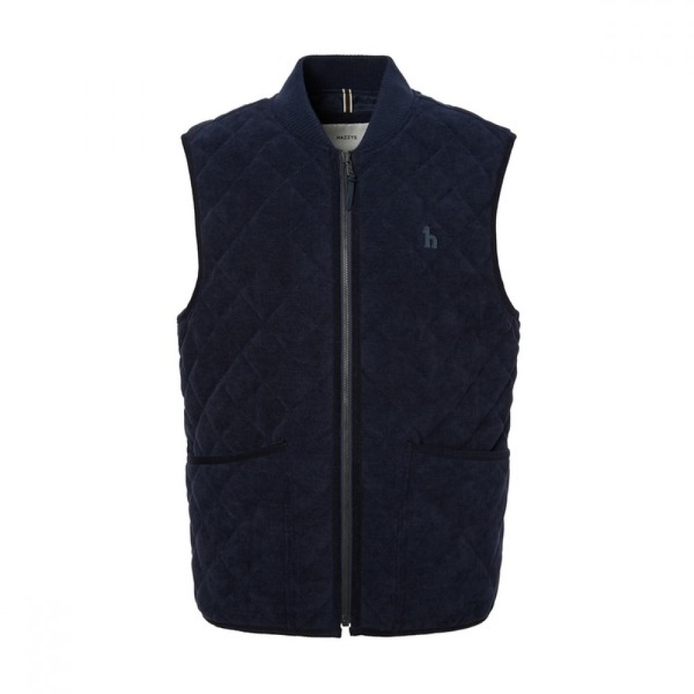 (ヘッジズ) 24FW ネイビーキルトベストジャンパー HZTS4D384N3