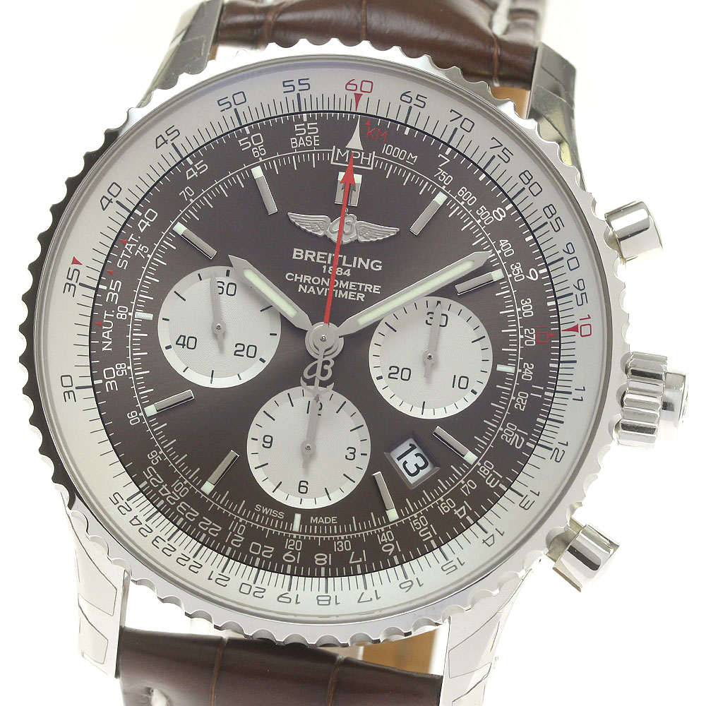 ブライトリング BREITLING AB0310 ナビタイマー ラトラパンテ クロノグラフ デイト 自動巻き メンズ 極美品 箱・保証書付き_842370【中古】
