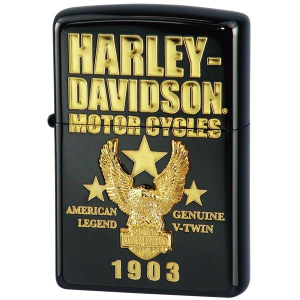 ZIPPO(ジッポー) ライター ハーレーダビッドソン 日本限定 イオンコーティング ブラック×ゴールド HDP-51