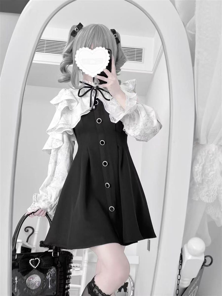 【送.料.無.料.急速発送】量産型フリルワンピースレーススカート