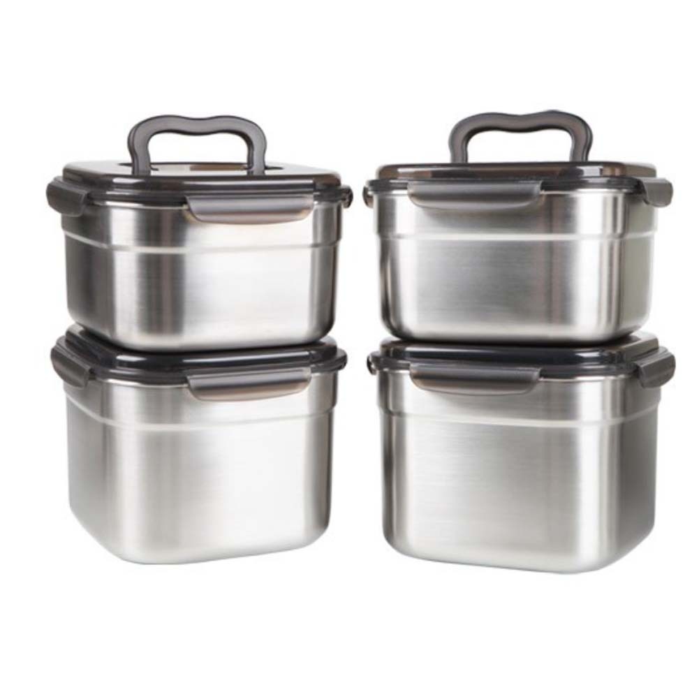 Gentle Prince incox all Stainless Steel 304 Storage Sealed Container Set 4P