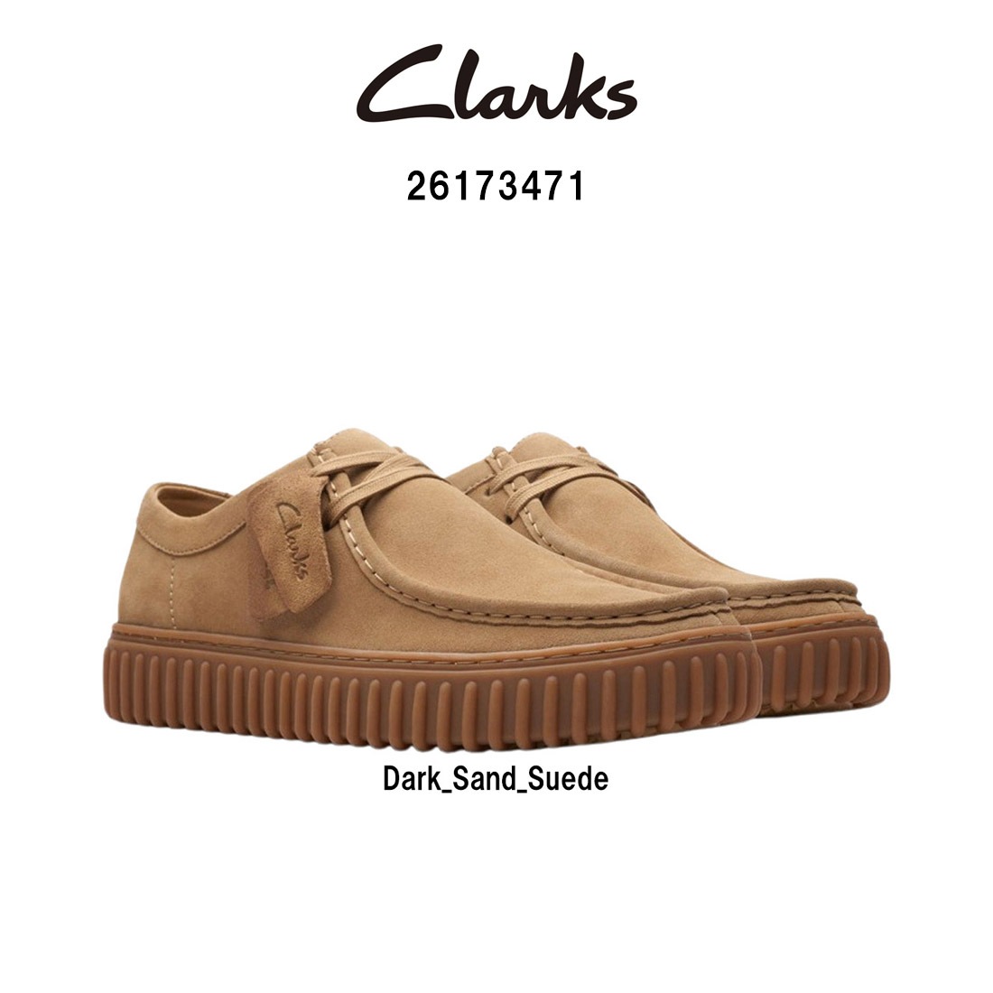 CLARKS メンズ トーヒル ロー シューズ レースアップ モカシン 厚底 ブラウン スエード 軽量 TPR カジュアル TORHILL LO 26173471