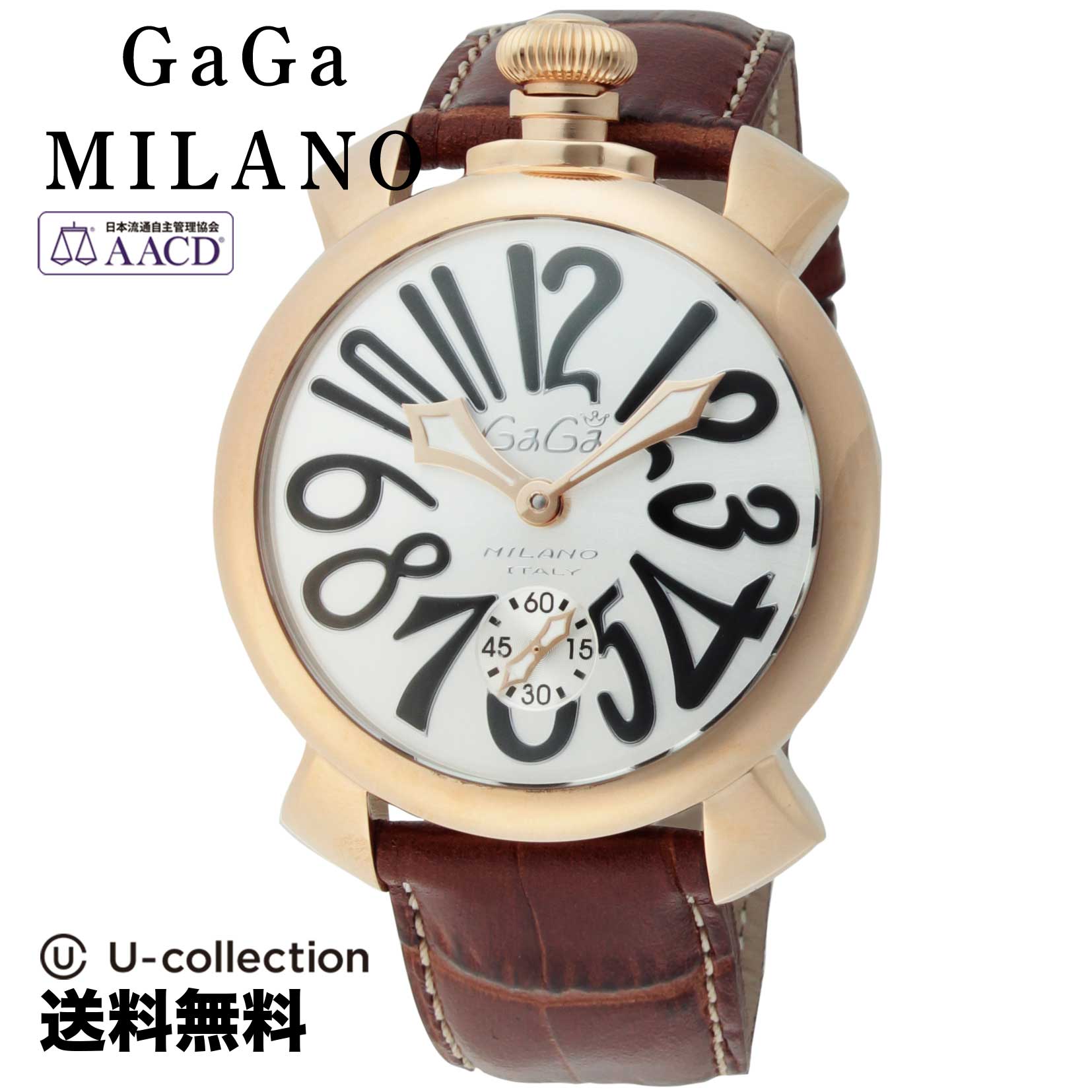 【腕時計】 GaGa MILANO(ガガミラノ) MANUALE 48MM / マヌアーレ 48mm メンズ シルバー 手巻き 5011.06S-BRW 時計 ブランド