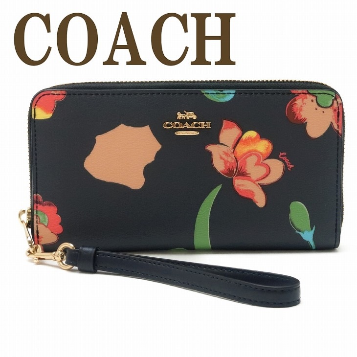 COACH☆コーチ 長財布 シグネチャー デニム／角レザー