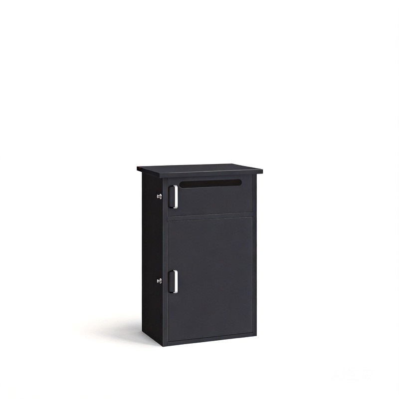 宅配ボックス宅配BOXポスト一体型屋外防水大容量置き配ボックス戸建て用個人宅用郵便受け盗難防止(ブラック,組立式2段)