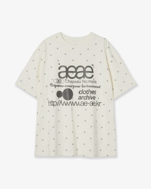 【AEAE】 WEB LOGO DOT T-SHIRTS [CREAM] 正規品