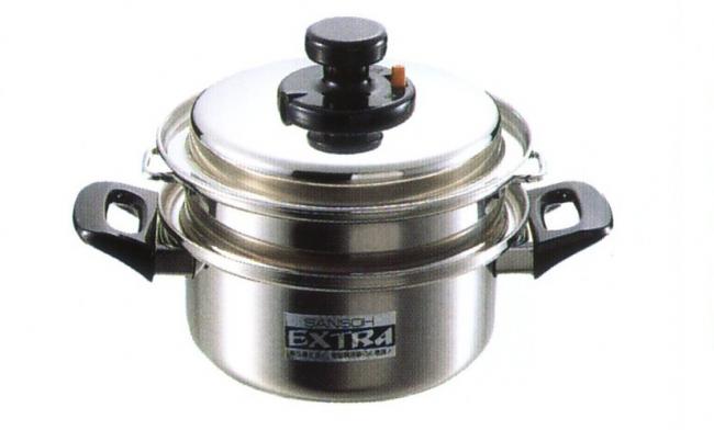 日本製エクストラ 両手ニ段蒸し器 18ｃｍ キッチン用品 食器 調理器具 鍋 フライパン 蒸し器 I