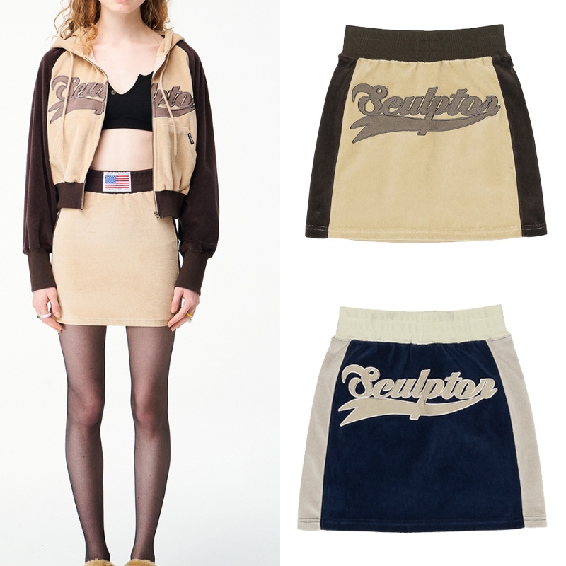 Velour Track Skirt