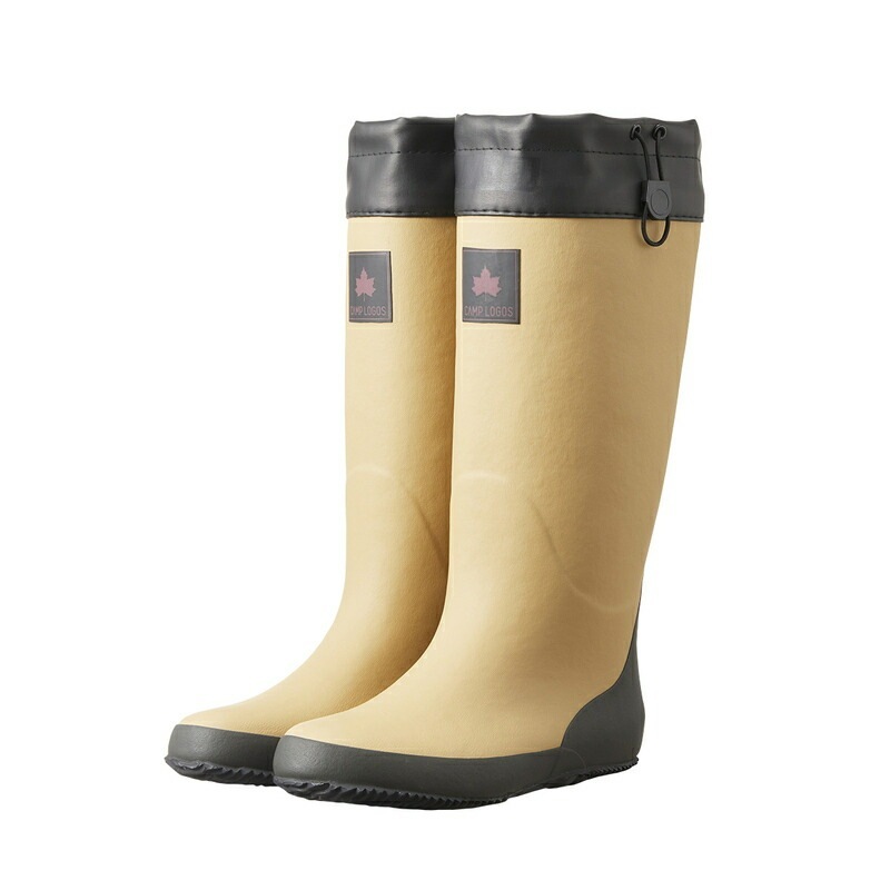 ロゴス コンパクトレインブーツ サンド M 33214663