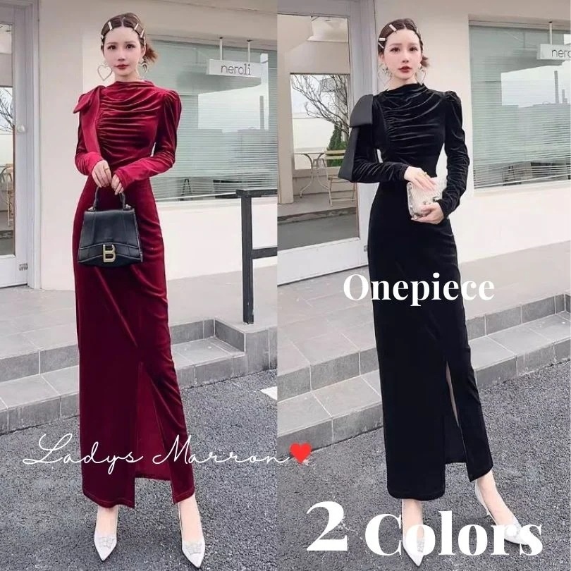 【急速出荷 2025年新作】結婚式 タイトドレス お呼ばれドレス タイトワンピース スリットドレス パーティードレス 韓国 ベロアワンピース 成人式ドレス 同窓会ドレス ベルベットドレス ベロアドレス 7,149円