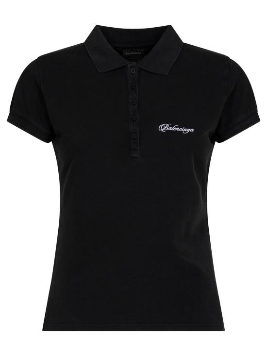 BALENCIAGA Women Polo Shirts 850360 TTVM9 6552 WASHED BLACK
