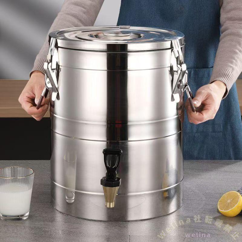 ステンレス断熱バケツ 20L ウォータージャグ 蓋付き アイスバケット/保冷保温 大容量水筒 キャンプ/現場に便利