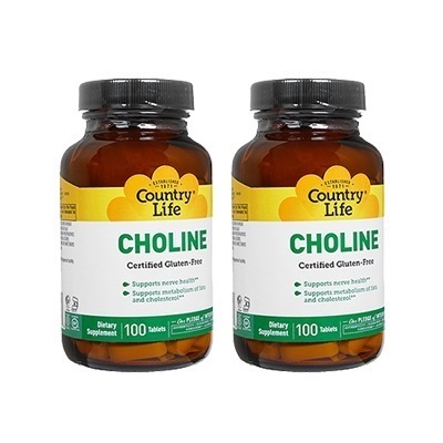 カントリーライフ　コリン　100錠　2本　CountryLife　Choline　海外直送日時指定不可　ヤマト国際便発送