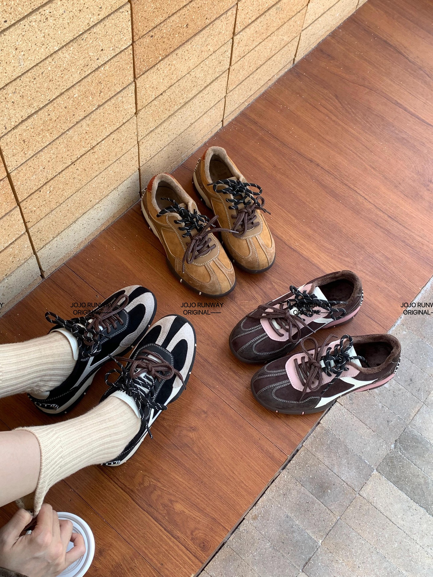 11 女性向けの本革の厚溶化ドイツのトレーニングシューズ r n1001- Jows901-11ブラック r n1002- Jows901-11コーヒー r n1003- Jows901-11茶色
