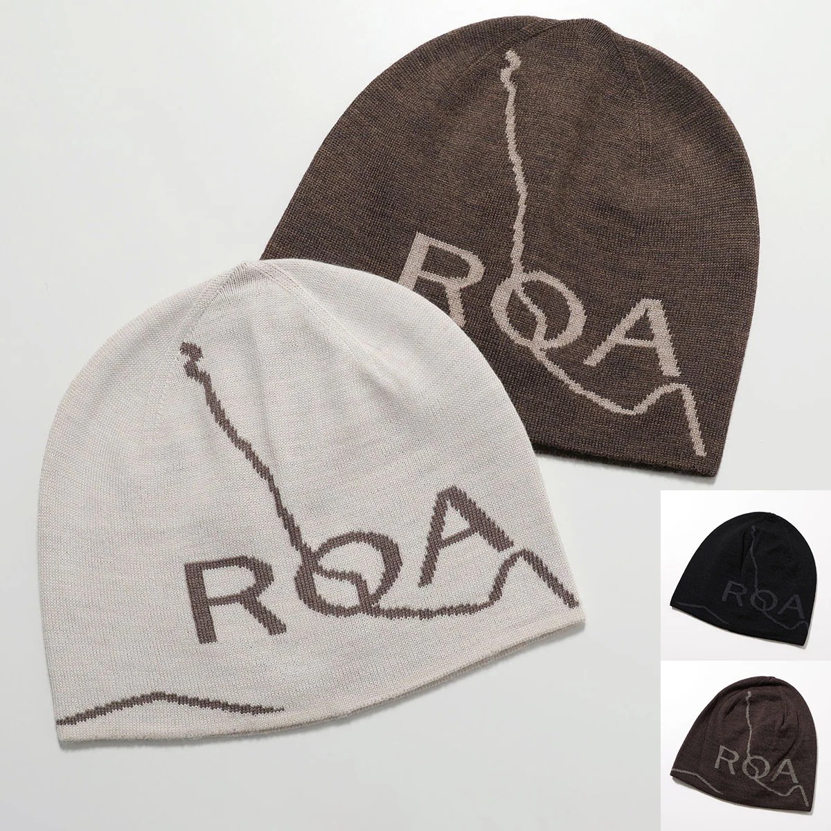 ROA ロア ビーニー BeanieLogo RBUW288YA12 メンズ ニット帽 ロゴ ウール混 帽子 カラー4色