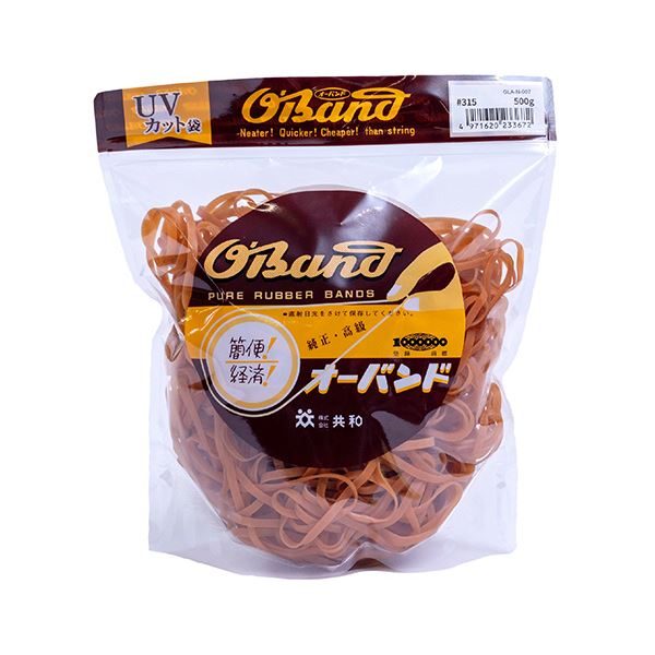 （まとめ） 共和 オーバンド#315 内径76mm 500g入 透明袋 GLA-N-007 1袋 [x3セット]