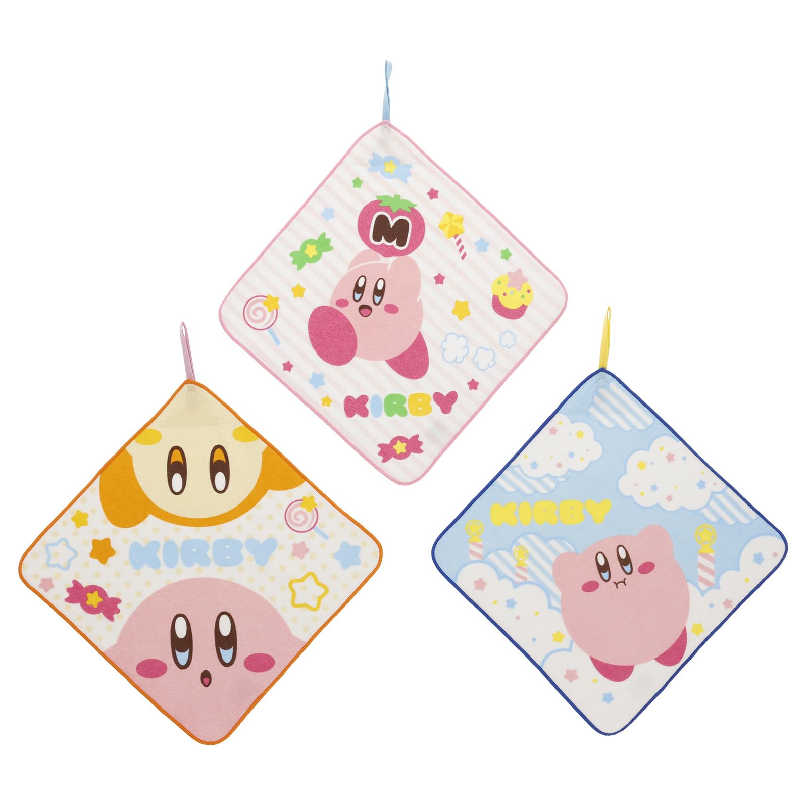 丸眞 ループタオル 3枚組 星のカービィ わくわくカービィ 星のカービィ キャラクター 入園入学グッズ 入園入学準備 保育園 幼稚園 小学校 男の子 女の子 4585012100