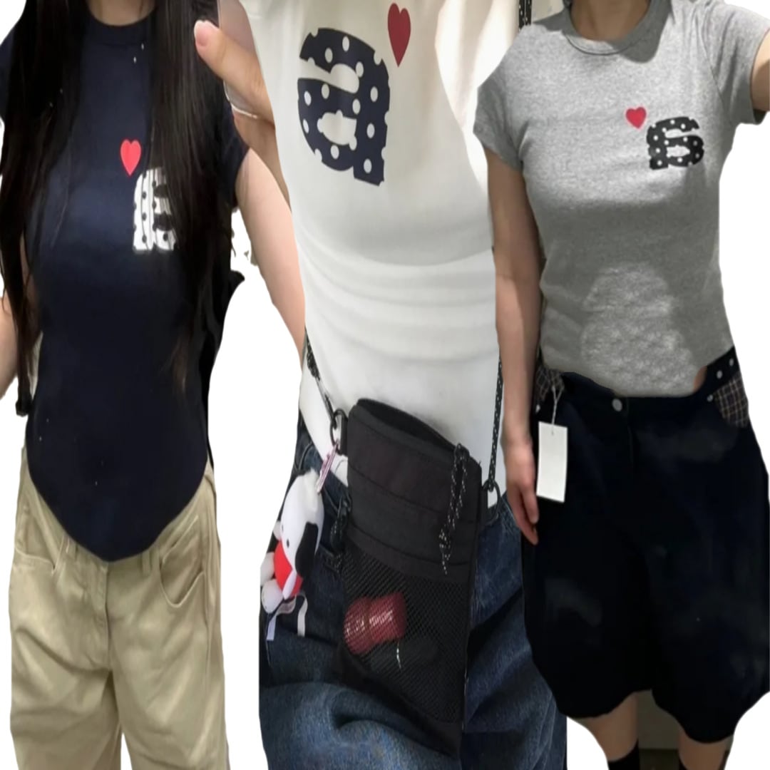 DOT SMALL LETTER TEE/クロップ 半袖 Tシャツ