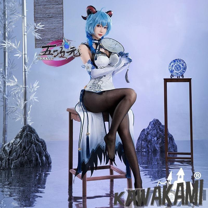 Catwushop　原神　コスプレ　甘雨　かんう　チャイナドレス　同人服　衣装セット　ウィッグ　追加可