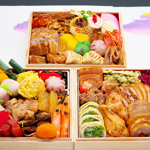 三段重おせち「芭蕉」6.5寸3人前4人前45品入