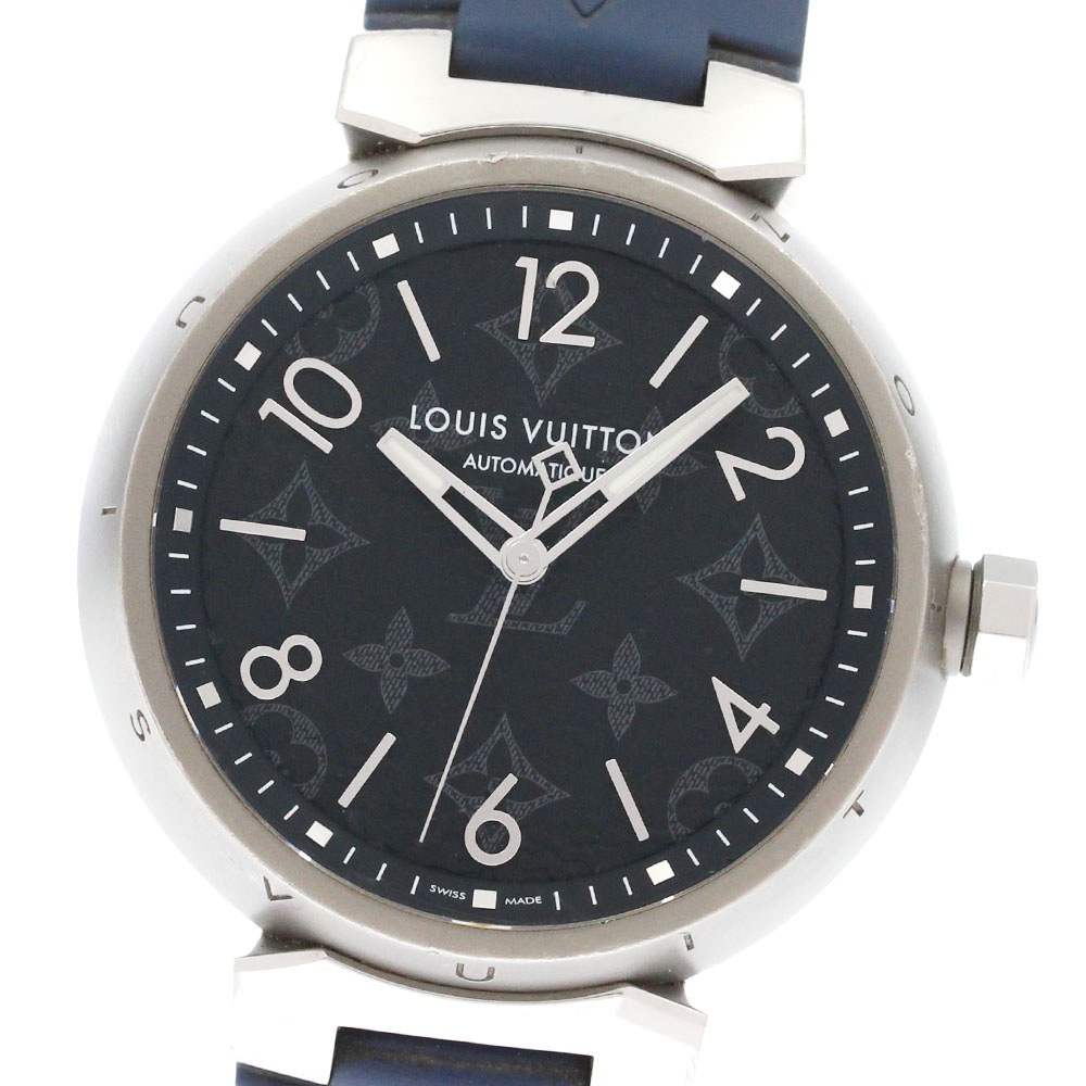 ルイ・ヴィトン LOUIS VUITTON QA140 タンブール オトマティック GM モノグラム エクリプス 自動巻き メンズ _872065【中古】