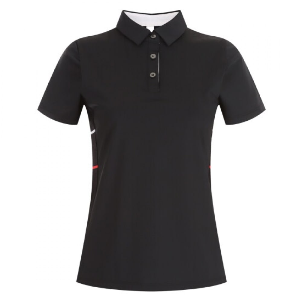 ショップアン レディース プレミアム ゴルフ カラーネック スパン 半袖 Tシャツ ブラック LB-WSH-20635