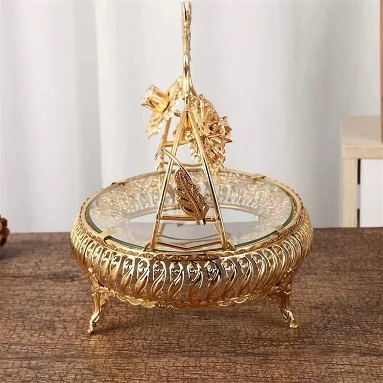 【自社生産】スタイル 果物皿 円形 宴会場 結婚式 ライトラグジュアリー バスケット 家庭 リビング ファッション 工芸 ギャザリング