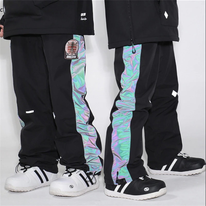 スノーボード ウェア パンツ 単品 光反射 メンズ レディース 切り替え 配色 スノーウェア スキーウェア スノボ 防風防水防雪防寒保温通気 耐摩擦 韓国