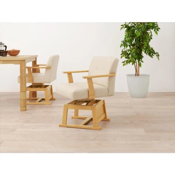 ダイニングチェア 椅子 回転 おしゃれ ひじ掛け 高さ調節 チェア いす イス こたつ用 遮熱板 座面高40.5 35.5cm