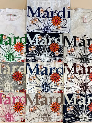 Mardi 花刺繍 Qoo10 Mardi Mercredi 新作 STONE MARDI フラワー