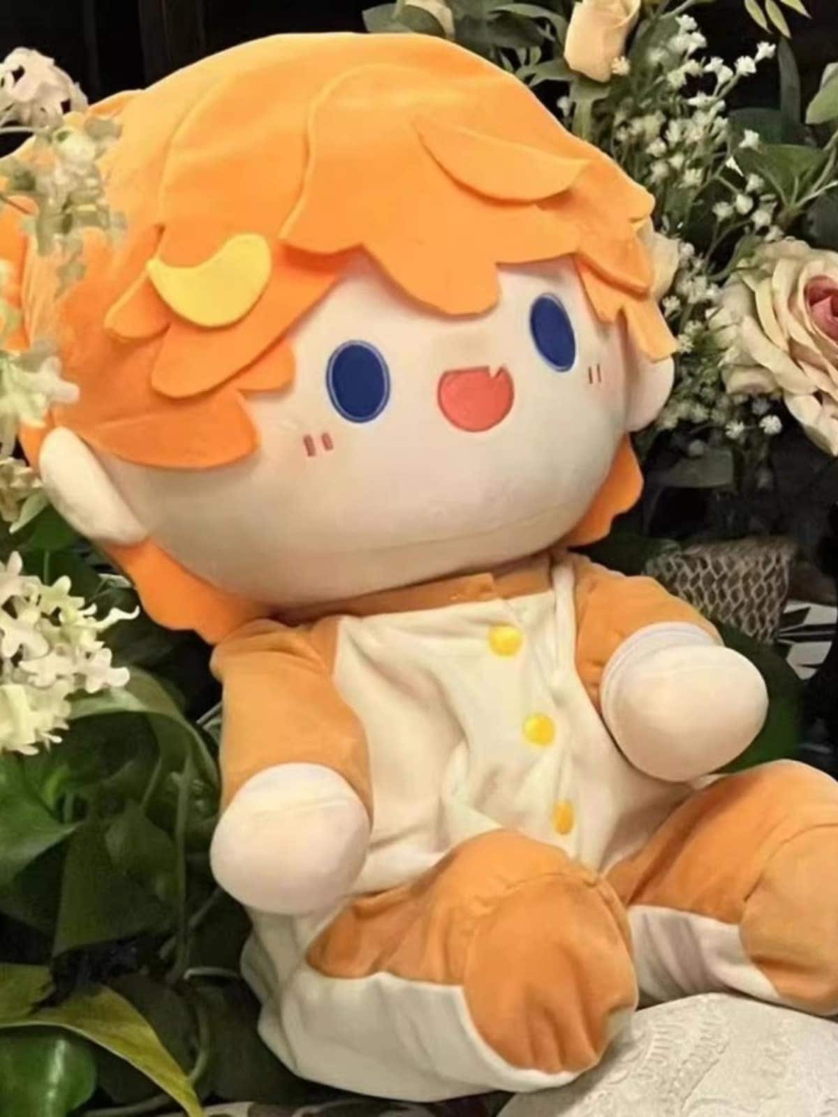 【激安本日限定】ぬいぐるみ 服バブルオレンジダックダダリア属性模倣一番賞40cmお座り綿人形ぬいぐるみ着せ替えかわいい人形限定30％割引