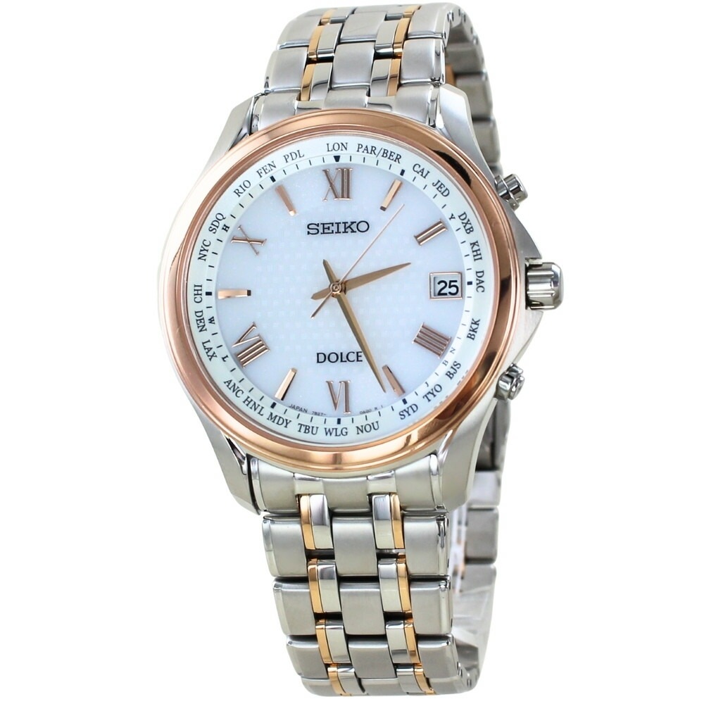 正規品 SEIKO セイコー ドルチェ メンズ 腕時計 電波ソーラー チタン 日本製 サファイアガラス ワールドタイム 10気圧防水 ビジネス フォーマル ドレスウォッチ 記念日 プレゼント ギフト