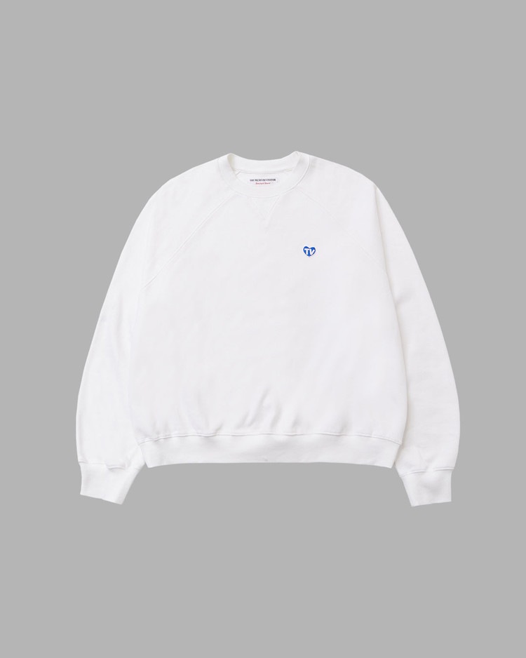 【THE MUSEUM VISITOR】 TV HEART LOGO SWEATSHIRTS : WHITE