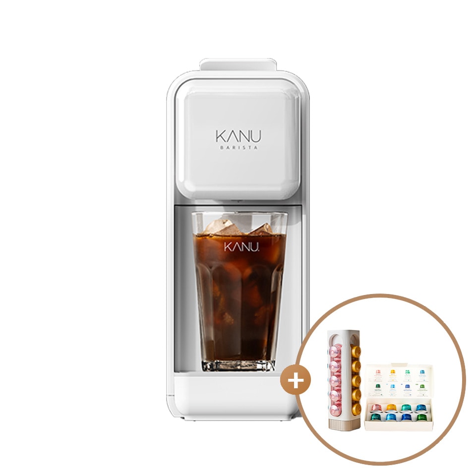 バリスタ カプセルコーヒーマシン ペブル ホワイト (追加ギフト贈呈) 韓国正規品 9.5g大容量 20bar高圧抽出 コーヒーメーカー