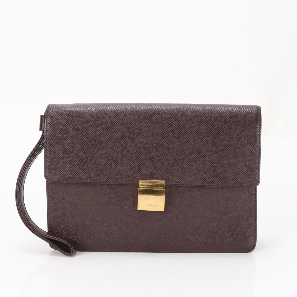 極美品 ベタなし タイガ セレンガ アカジュー M30786 レザー セカンドバッグ クラッチ ポーチ 通勤 ビジネス メンズ MMM AZ32-4 中古 19,426円