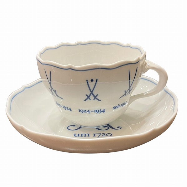 マイセン 歴代双剣マーク カップ＆ソーサー 1客セット ブランド食器 【中古】