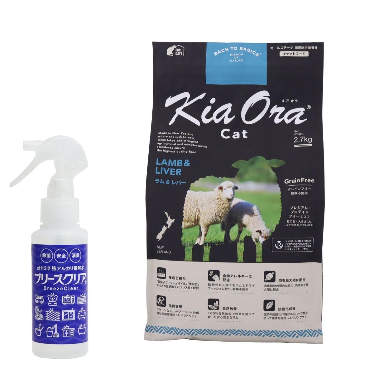キャットフード ラム&レバー 2.7kg【ph13.2強アルカリ電解水100ml付き】