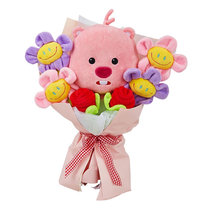 【正規品】花束ぬいぐるみ ジャンマンルピー ZANMANG LOOPY 花束 ぬいぐるみ かわいい 25cm 韓国 大人気 アニメ ポロロ ポンポンポロロ キャラクター プレゼント 誕生日 クリスマス