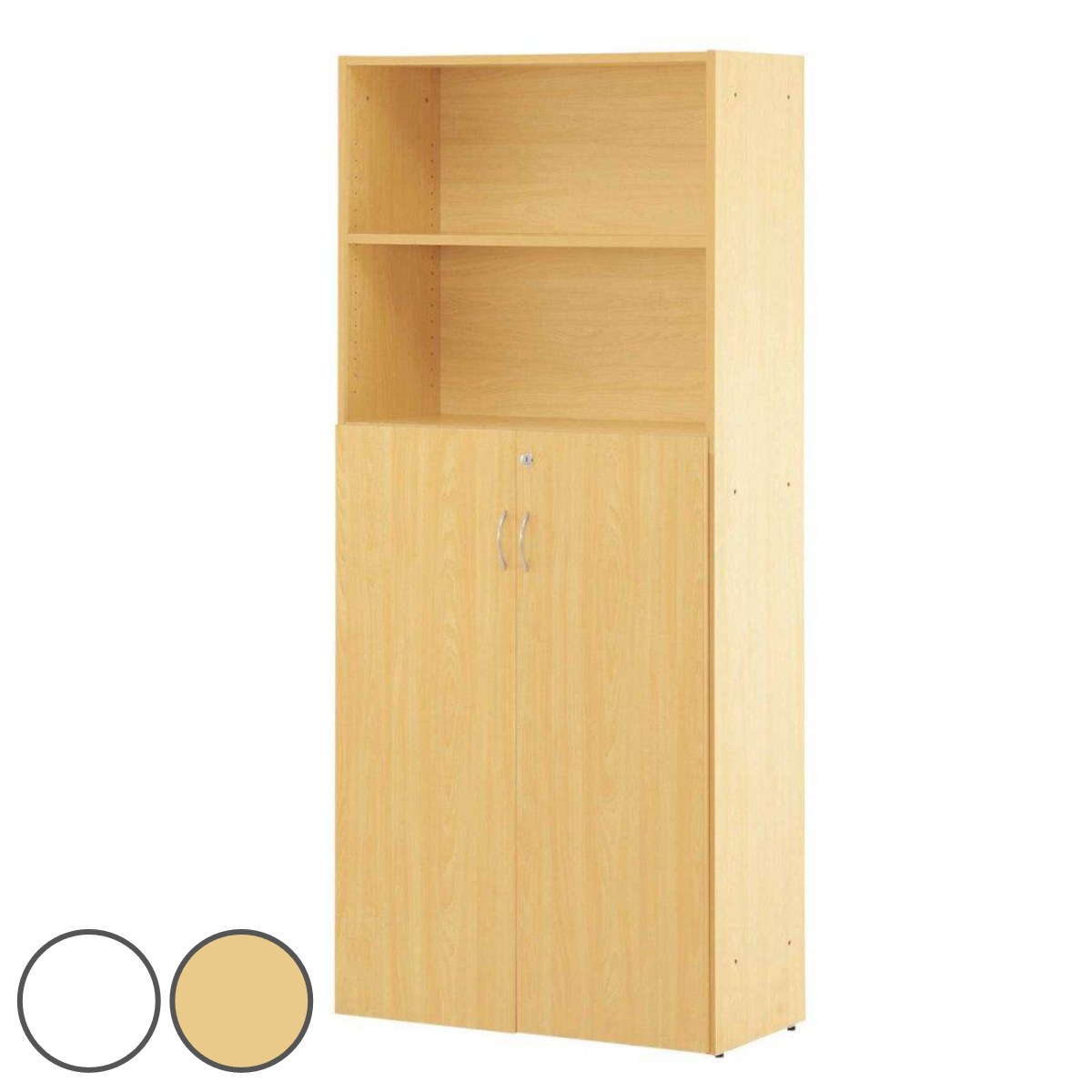 シェルフ 5段 ファイルラック ハイタイプ 下扉付 幅82cm ラック 棚 オフィス家具 ファイル 資料 可動棚 オフィス 家具 収納 鍵付 ホワイト ナチュラル 法人限定 38,012円