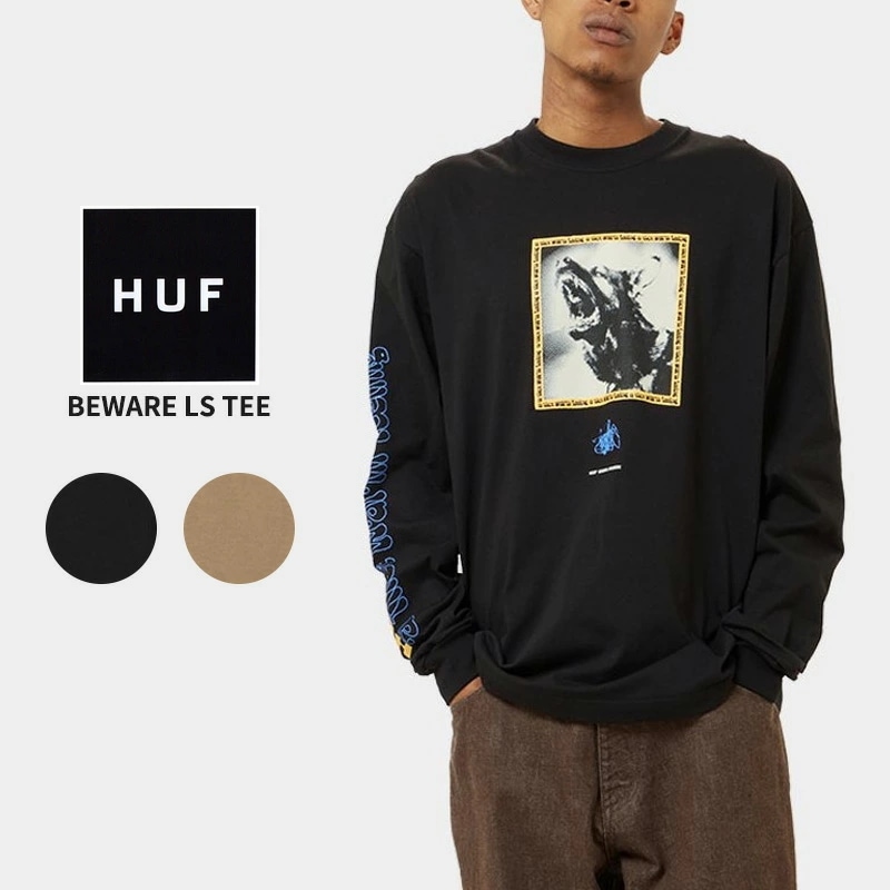 ハフ HUF BEWARE LS TEE 長袖Tシャツ ロングスリーブTシャツ ロンT トップス カットソー メンズ [AA]
