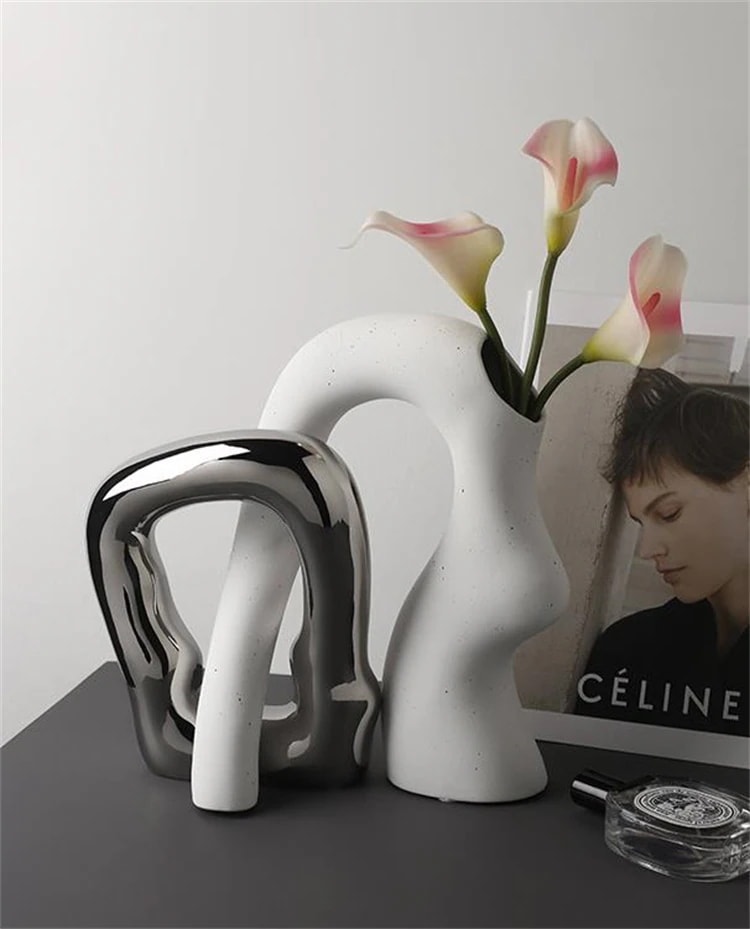 INSスタイル 陶磁器 リビング 異形 芸術 花瓶 置物 玄関 酒箱 装飾 家庭 クリエイティブ オシャレ