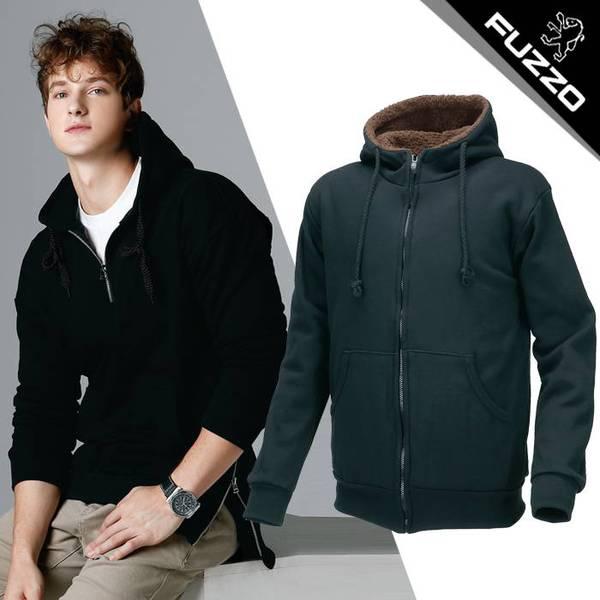 起毛フリースフードジャケット（FZ324-3）カチオングレー_M