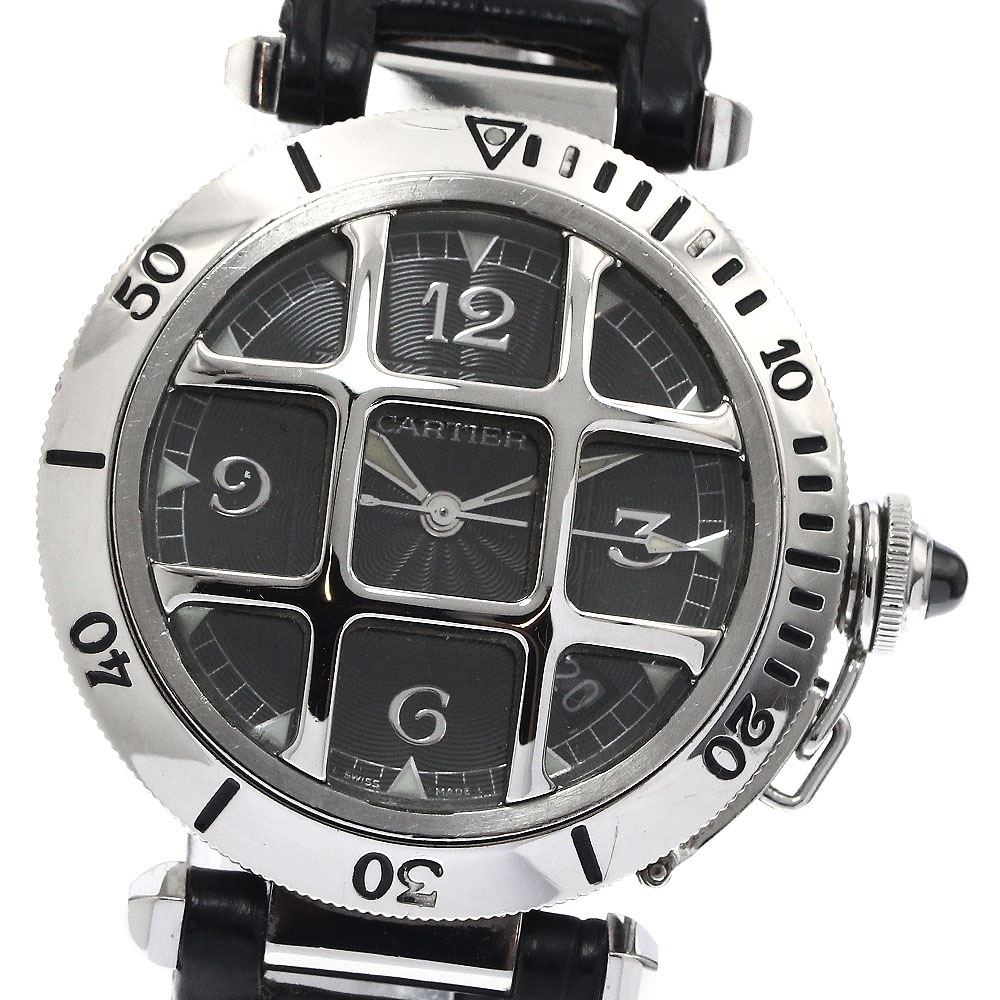 カルティエ CARTIER W3106255 パシャ38 N950 コンベックスグリッド PTベゼル 自動巻き メンズ 保証書付き_896807【中古】