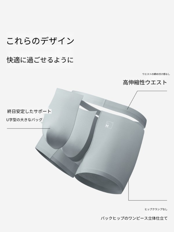 3枚セット Bananain Silver Skin 500E メンズ ボクサーブリーフ モダール ラージサイズ アイスシルク 通気性 ボクサーブリーフ 男性用