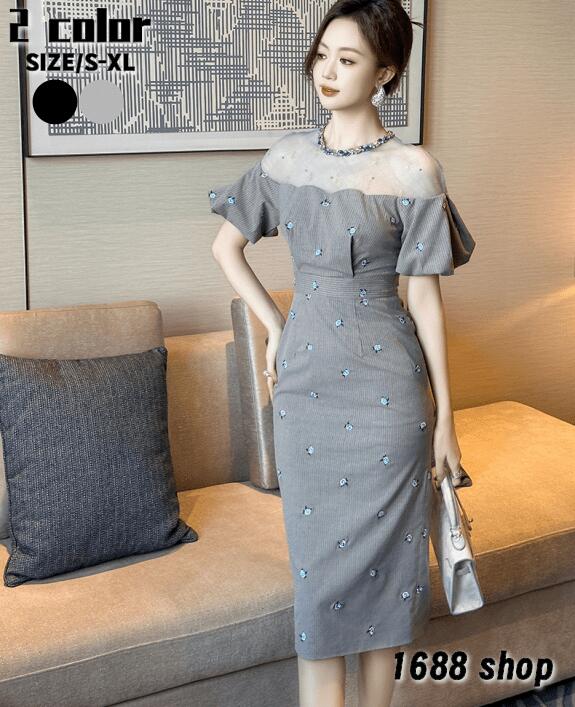 期間限定2025 タイトワンピース 姫系ワンピース　シンプル　ワンピース インポート ひざ丈 ミドル丈 エレガント　韓国ファッション シンプル Vネック パーティドレス 半袖　お嬢様 セクシー ミニワ 5,016円