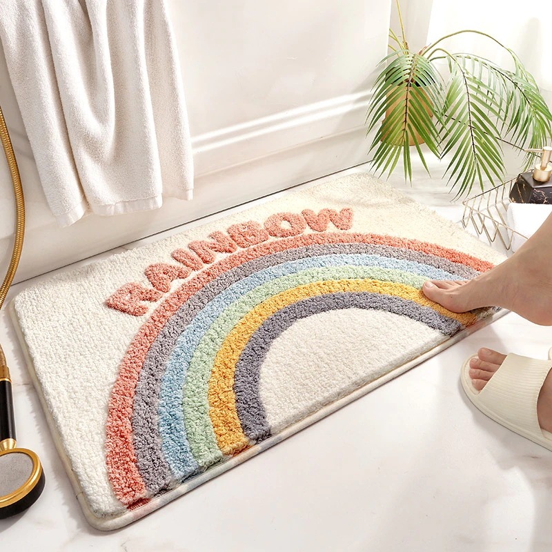 浴室吸水カーペットマット玄関マットかわいいトイレの玄関マット家庭用浴室滑り止めマットカーペット